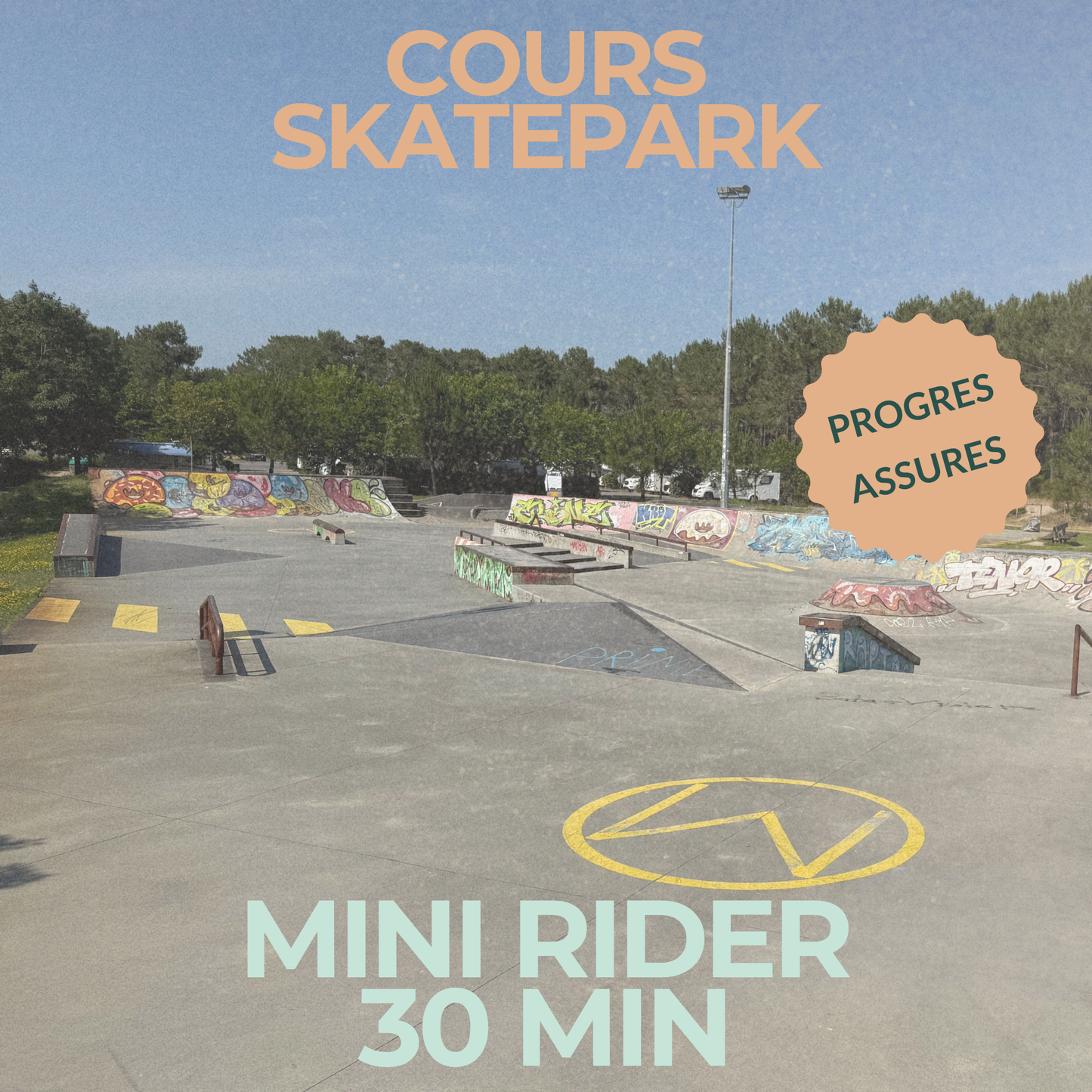 Cours de Perfectionnement Skatepark pour enfants 4-6 ans (Mini Riders), séance de 30 minutes à La Maison du Skate, encadrement en petit groupe