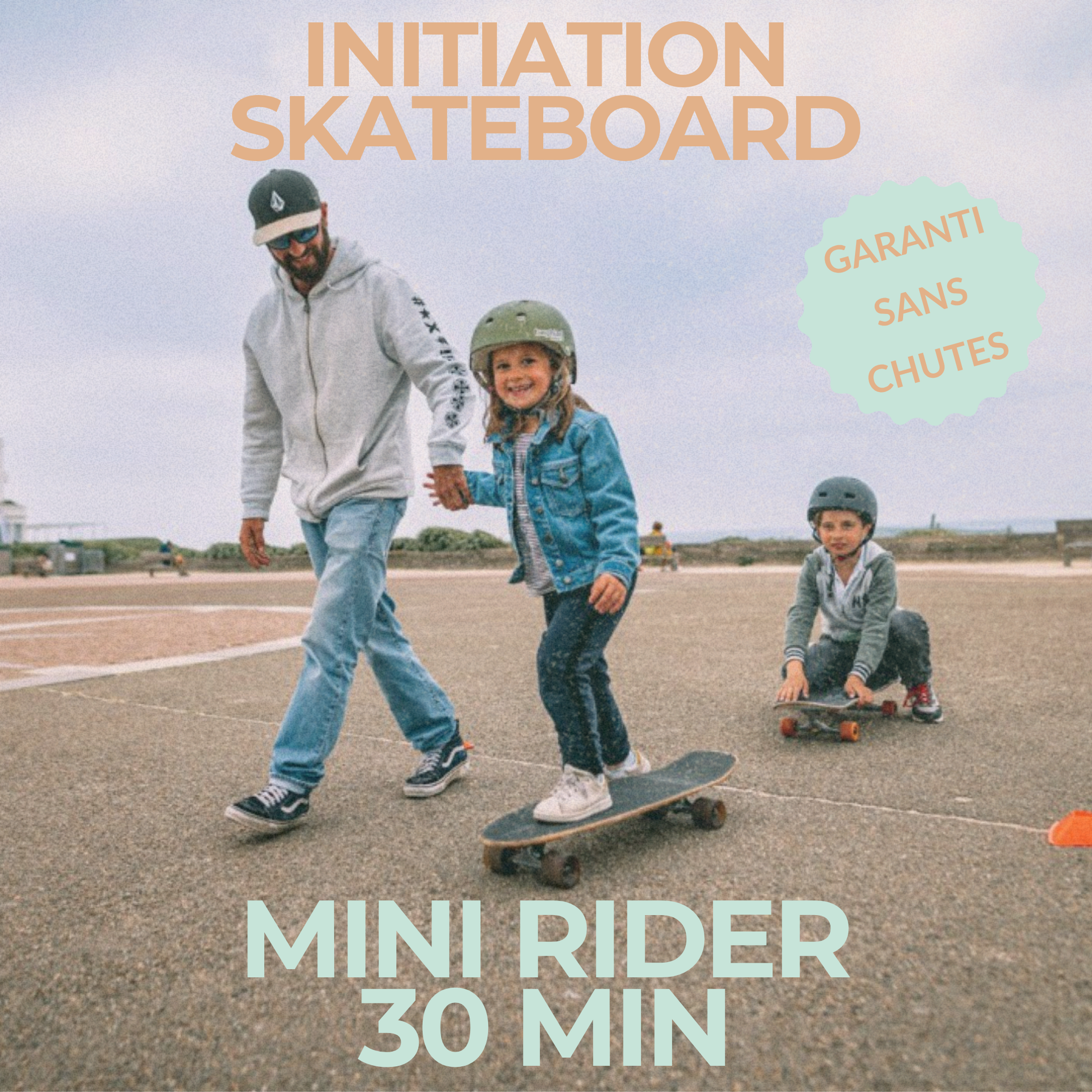 Cours d'initiation skateboard pour enfants 4-6 ans (Mini Riders) à La Maison du Skate, encadrement sécurisé zéro chute